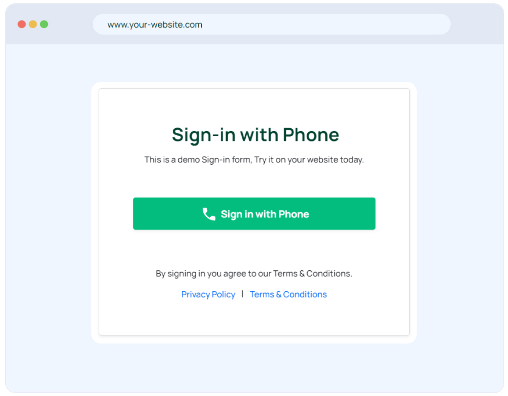 Sign in with phone